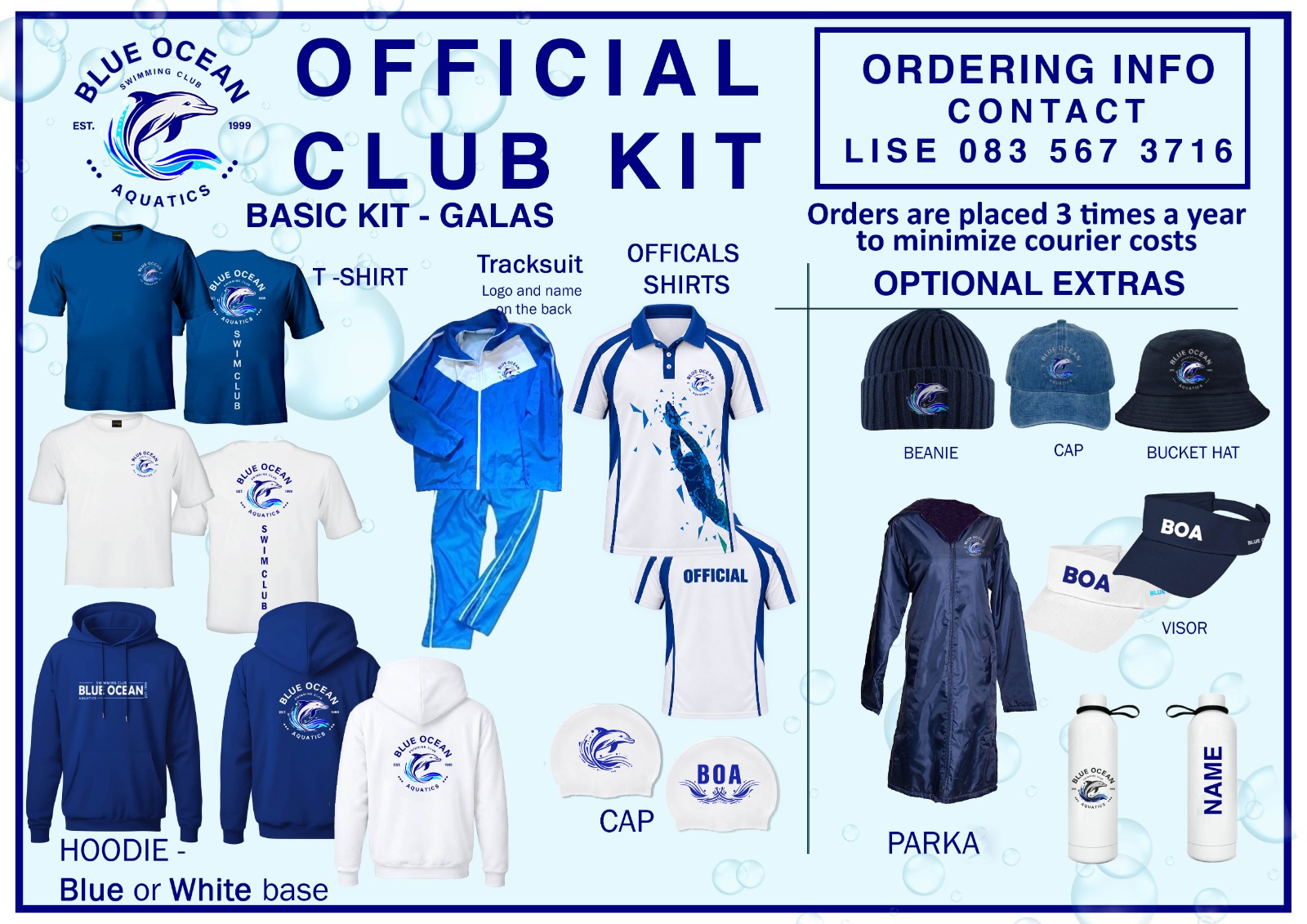 BOA Swim Club Kit